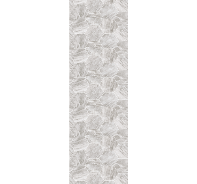 Tenda a rullo grigia motivo esagonale marmo oro - TenStickers