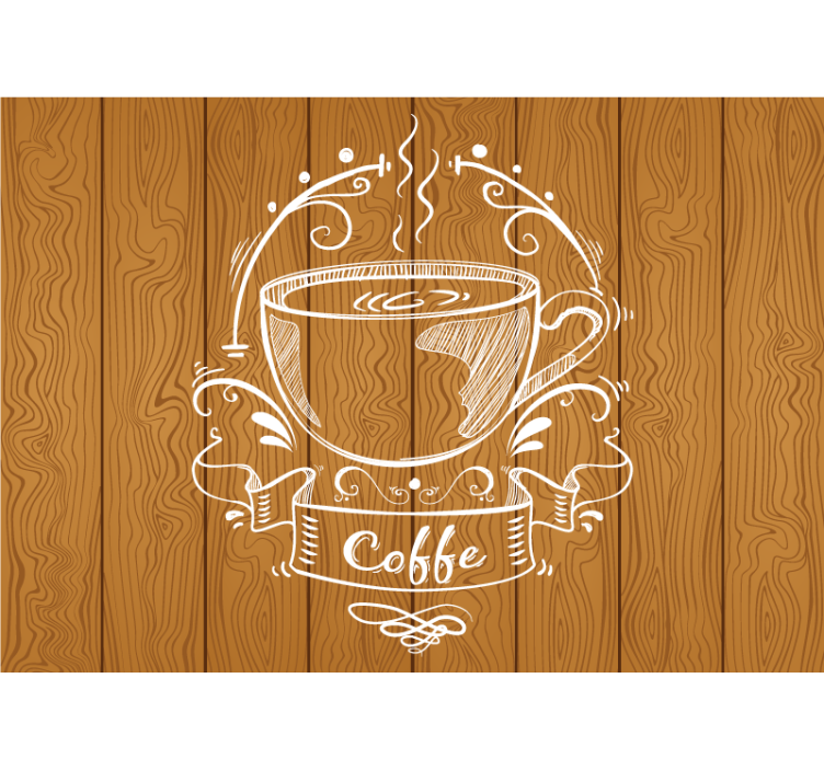 Tenda a rullo cucina pannelli legno caffè - TenStickers