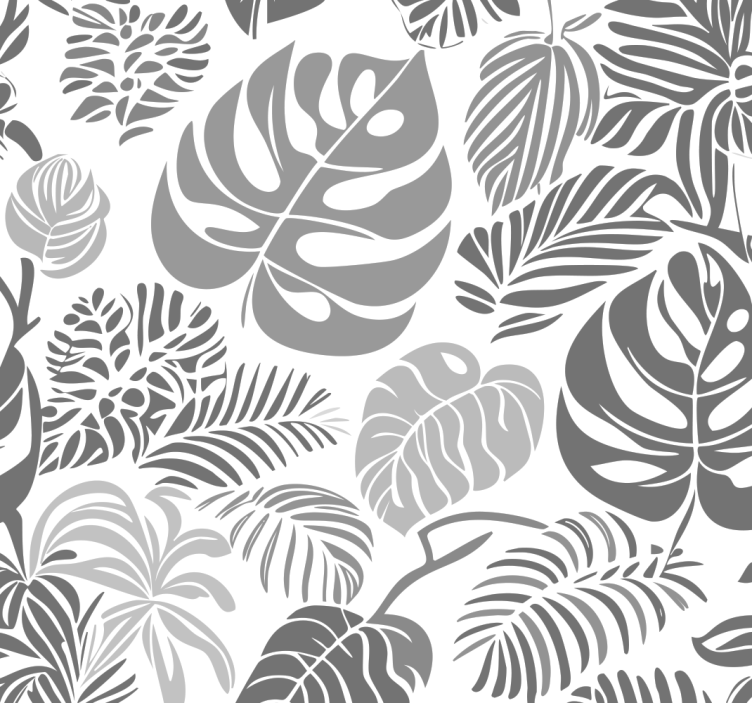 Tenda a rullo grigia foglie di monstera - TenStickers