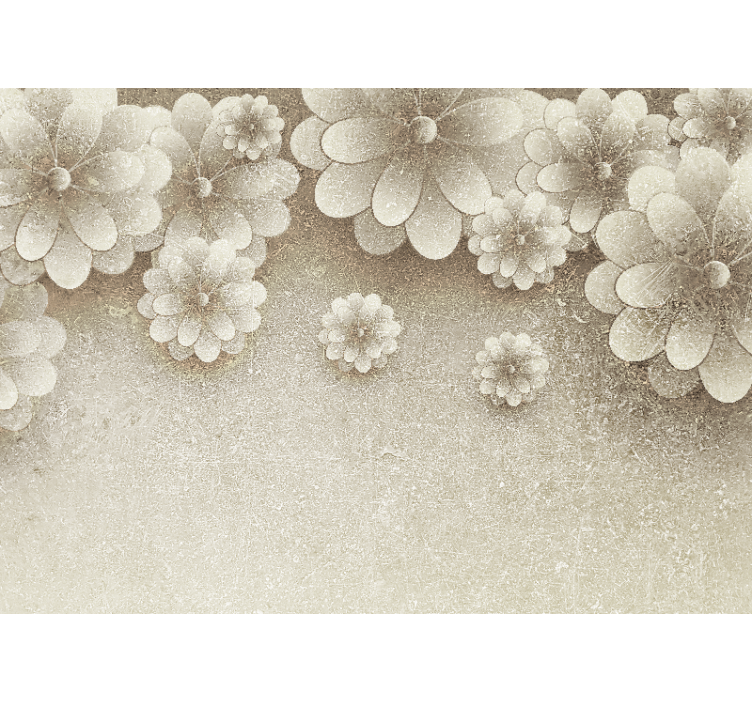 Tenda a rullo cucina effetto fiori 3d colore grigio - TenStickers