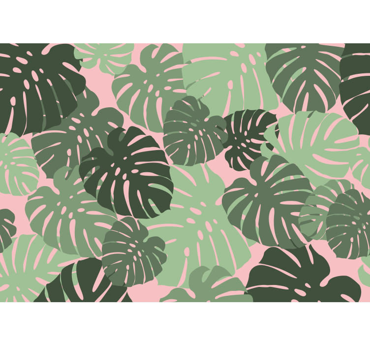 Tenda a rullo cucina foglie di monstera rosa - TenStickers