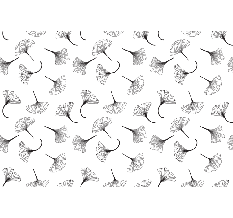 Tenda a rullo cucina motivo foglie di ginkgo nere - TenStickers