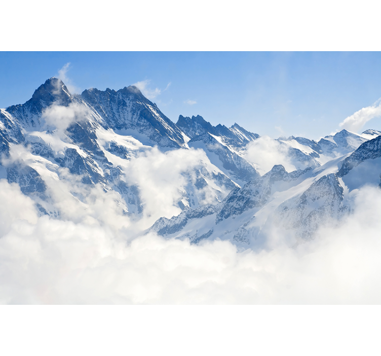 Tenda a rullo bianca paesaggio alpino - TenStickers