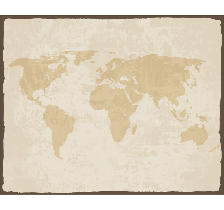 Tenda a rullo soggiorno mappa del mondo bianco e beige - TenStickers