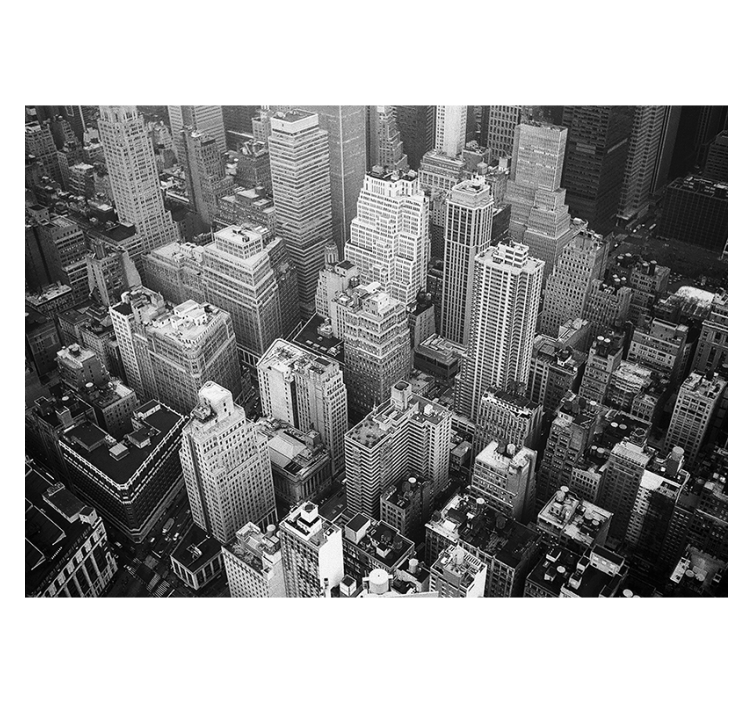 Tenda a rullo nera new york aerea bianco e nero - TenStickers