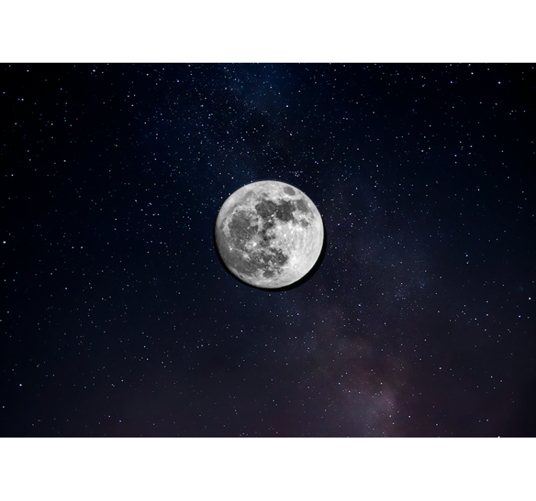 Tenda a rullo nera luna grigia nello spazio - TenStickers