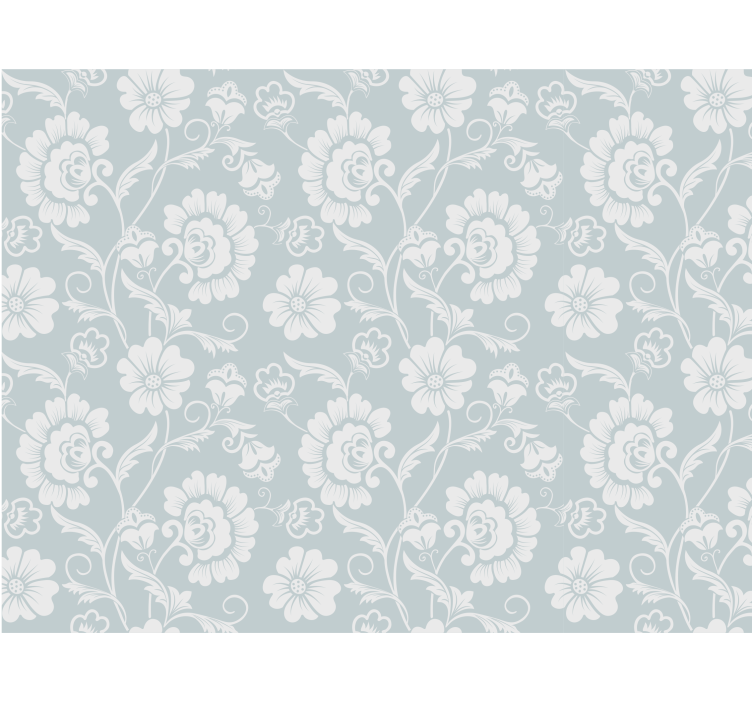 Tenda a rullo grigia con motivo floreale elegante - TenStickers
