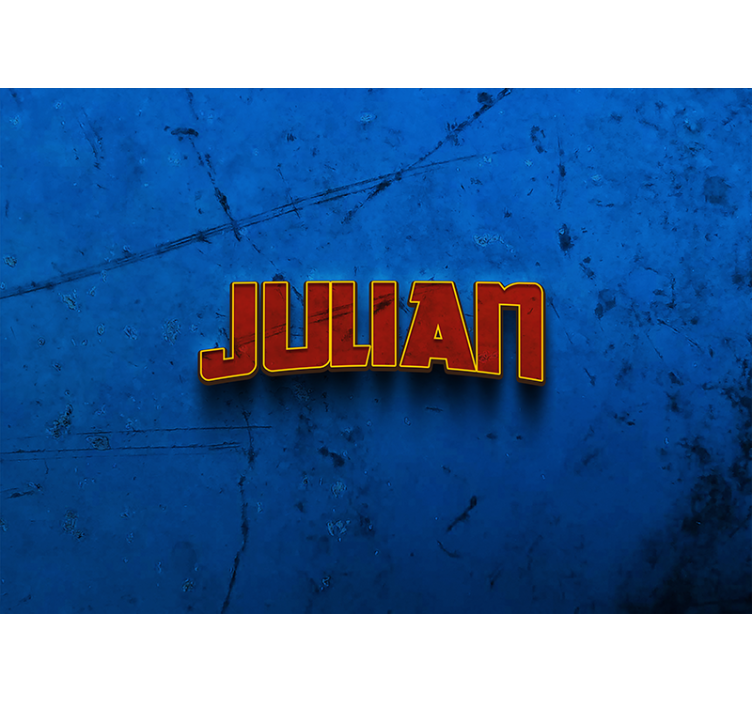 Tenda a rullo blu muro supereroe con nome - TenStickers