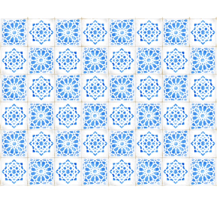 Tenda a rullo blu motivi blu intricati - TenStickers