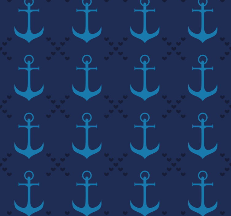 Tenda a rullo blu con ancore blu navy - TenStickers