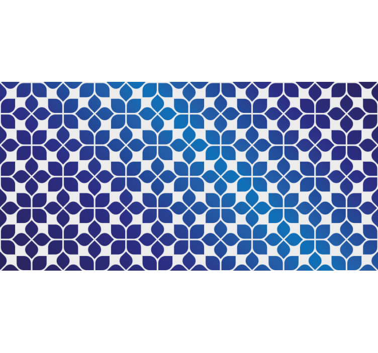 Tenda a rullo blu fiori blu - TenStickers