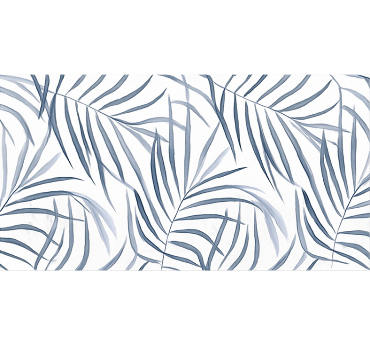 Tenda a rullo blu design foglie sottili - TenStickers