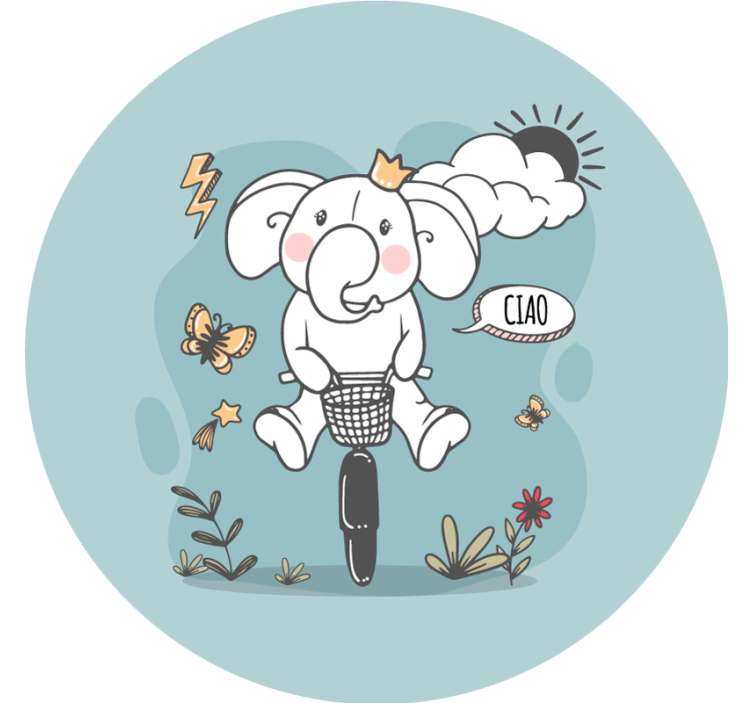 Tenda a rullo blu ciao elefante - TenStickers