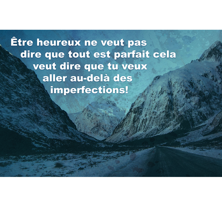 Tenda a rullo blu strada vuota e montagne innevate - TenStickers