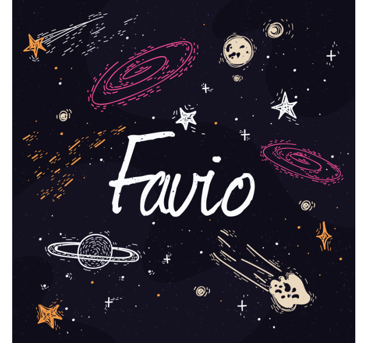 Tenda a rullo blu galassia con nome personalizzabile - TenStickers