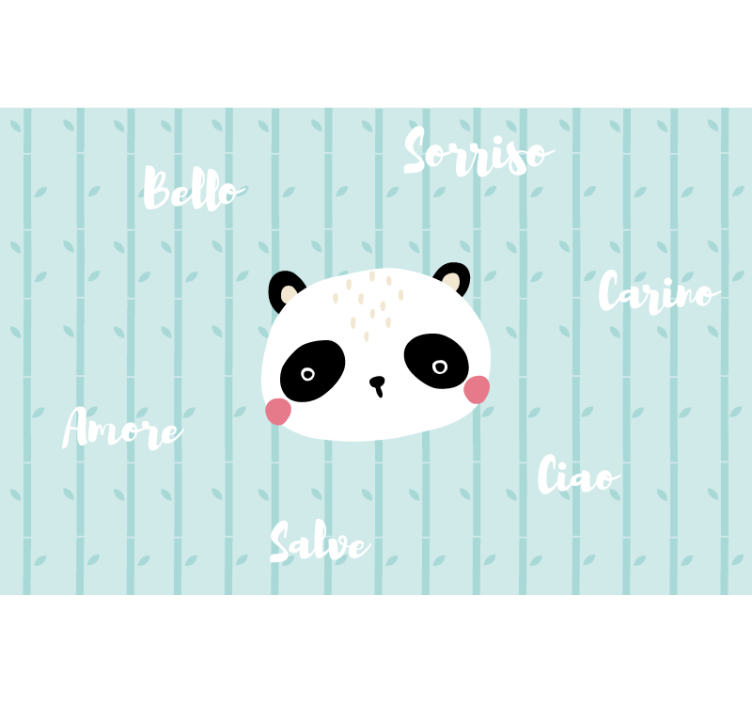 Tenda a rullo blu panda tra le nuvole - TenStickers