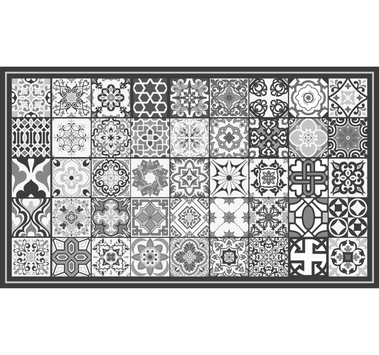 Tenda a rullo grigia motivo mosaico rustico scuro - TenStickers