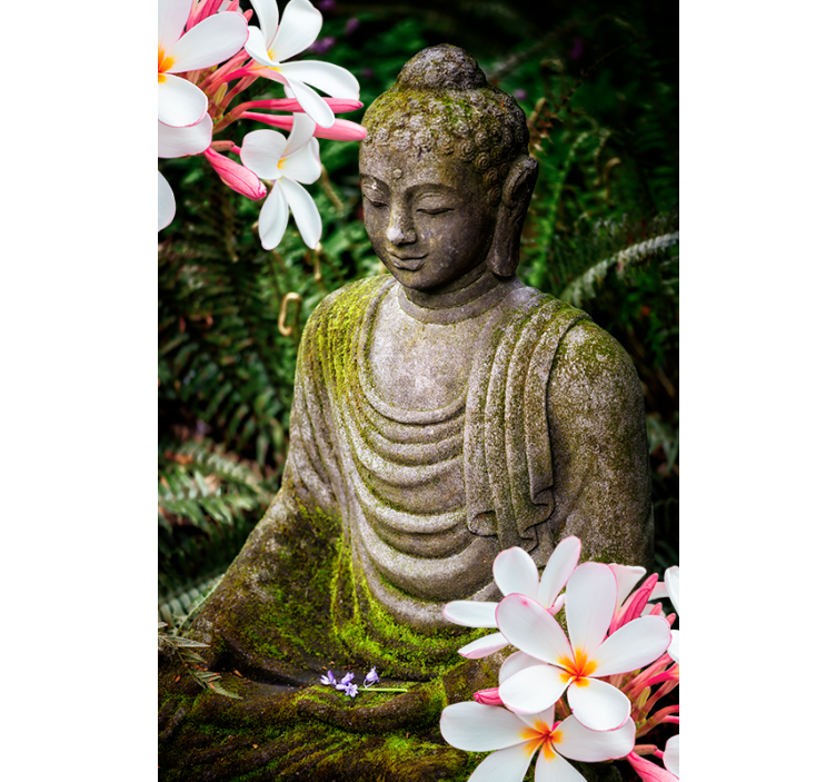 Tenda a rullo soggiorno cameretta zen buddha verde floreale - TenStickers