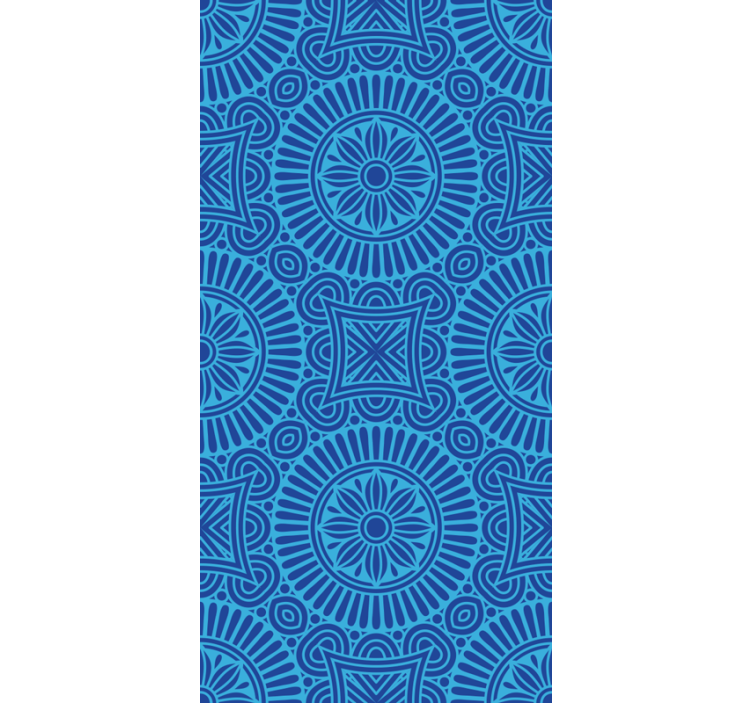 Tenda a rullo soggiorno toni blu mandala - TenStickers