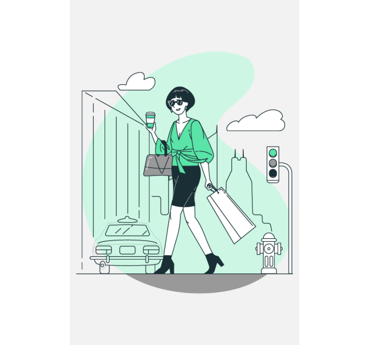 Tenda a rullo vita cittadina alla moda - TenStickers