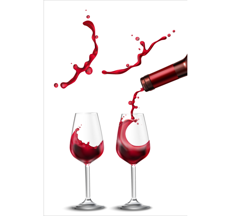 Tenda a rullo cocina con bicchieri di vino - TenStickers