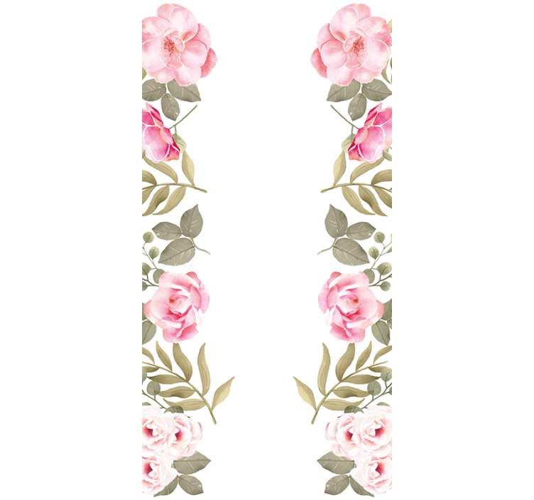Tenda a rullo fiori e piante rose delicate - TenStickers