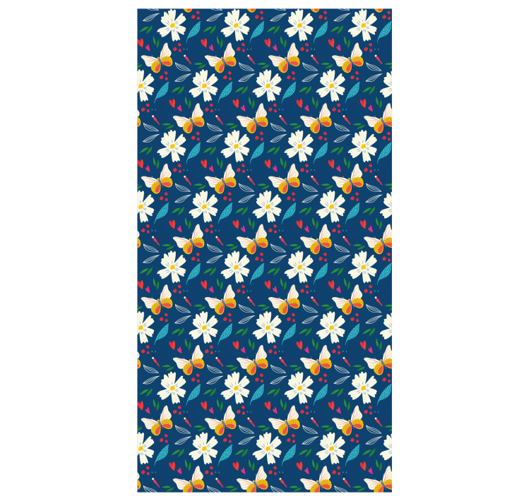 Tenda a rullo fiori e piante disegno con motivi floreali - TenStickers