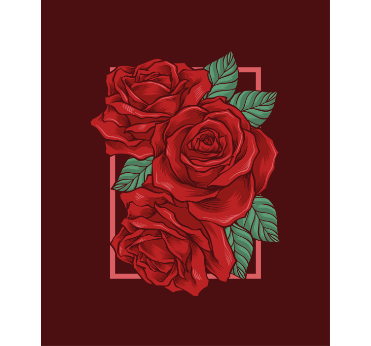 Tenda a rullo fiori e piante eleganti rose rosse - TenStickers