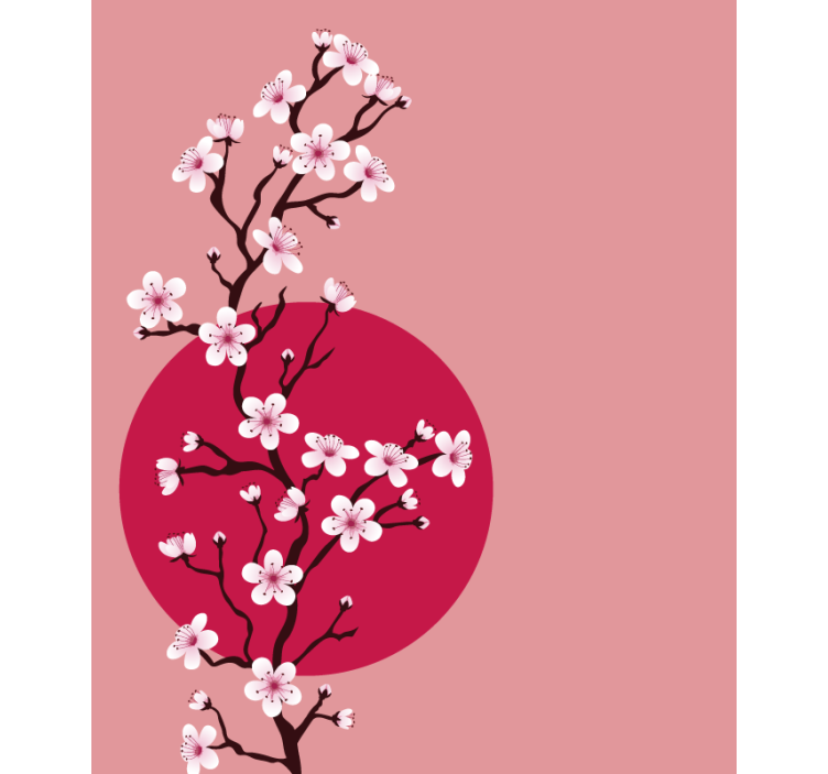 Tenda a rullo fiori e piante stelo di fiore di sakura - TenStickers