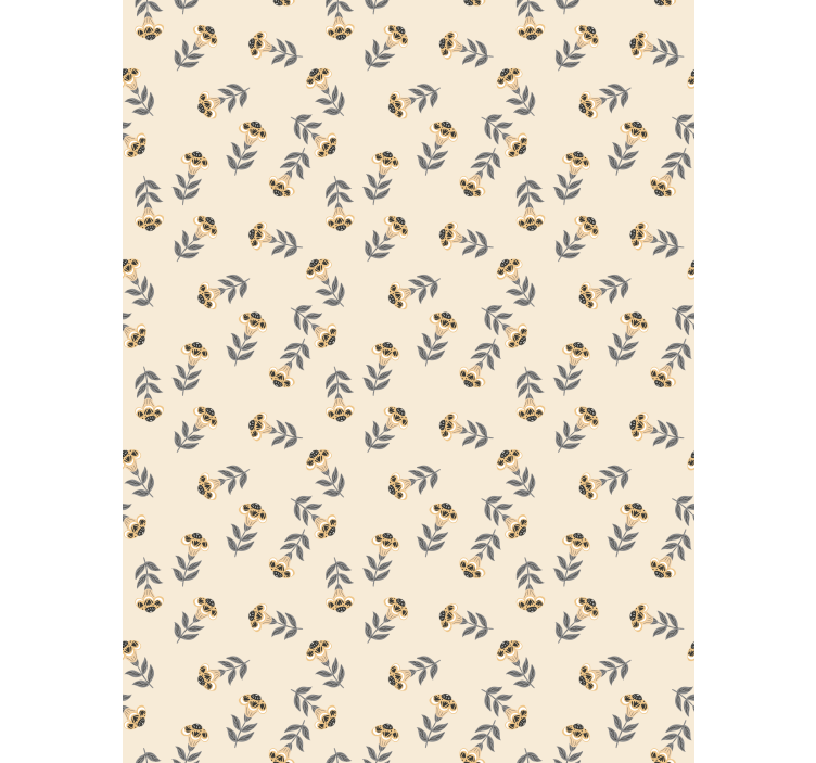 Tenda a rullo fiori e piante modello minimalista beige - TenStickers