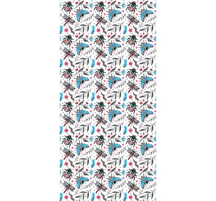 Tenda a rullo fiori e piante insetti alati e flora - TenStickers