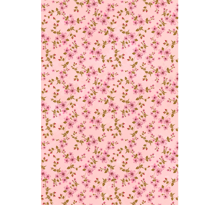 Tenda a rullo fiori e piante modello elegante rosa - TenStickers