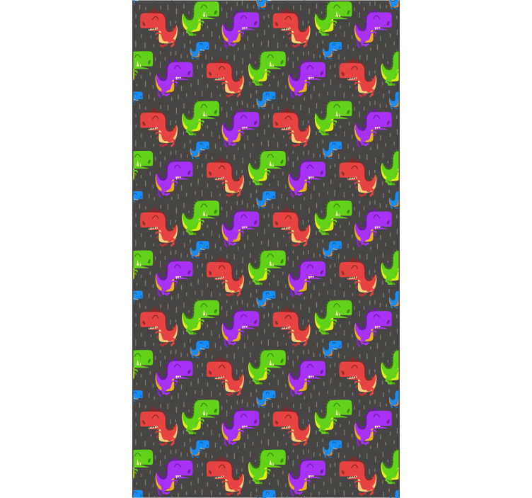 Tenda a rullo dinosauro motivi neri colorati - TenStickers