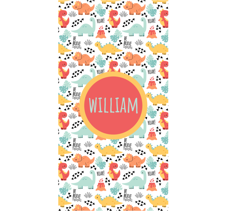 Tenda a rullo dinosauro con nomi circolari baby - TenStickers