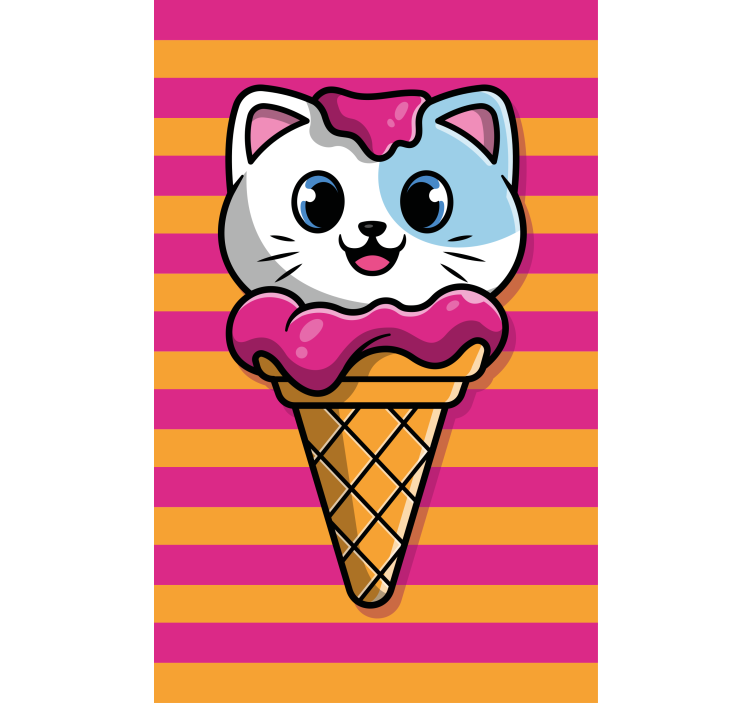 Tenda a rullo animali gelato al gatto - TenStickers
