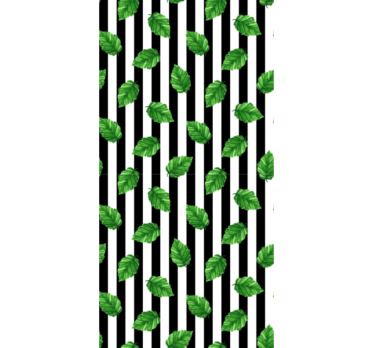 Tenda a rullo fiori e piante motivo a strisce fogliate - TenStickers