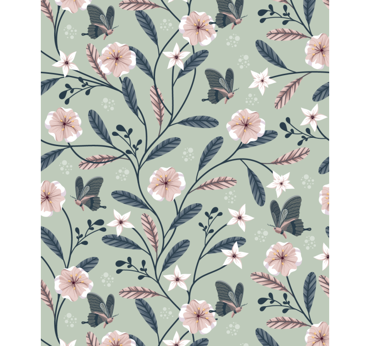 Tenda a rullo soggiorno farfalla che vola su un ramo - TenStickers