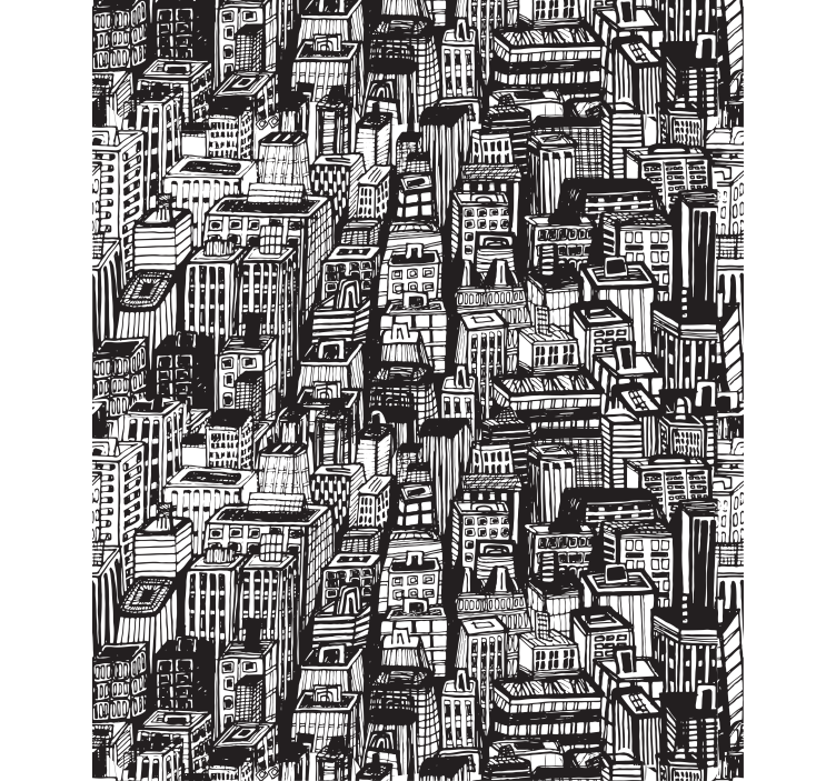 Tenda a rullo mappamondo panorama della città - TenStickers