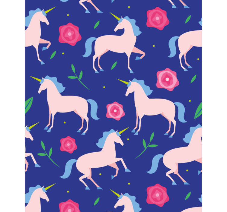 Tenda a rullo cameretta unicorni e fiori - TenStickers