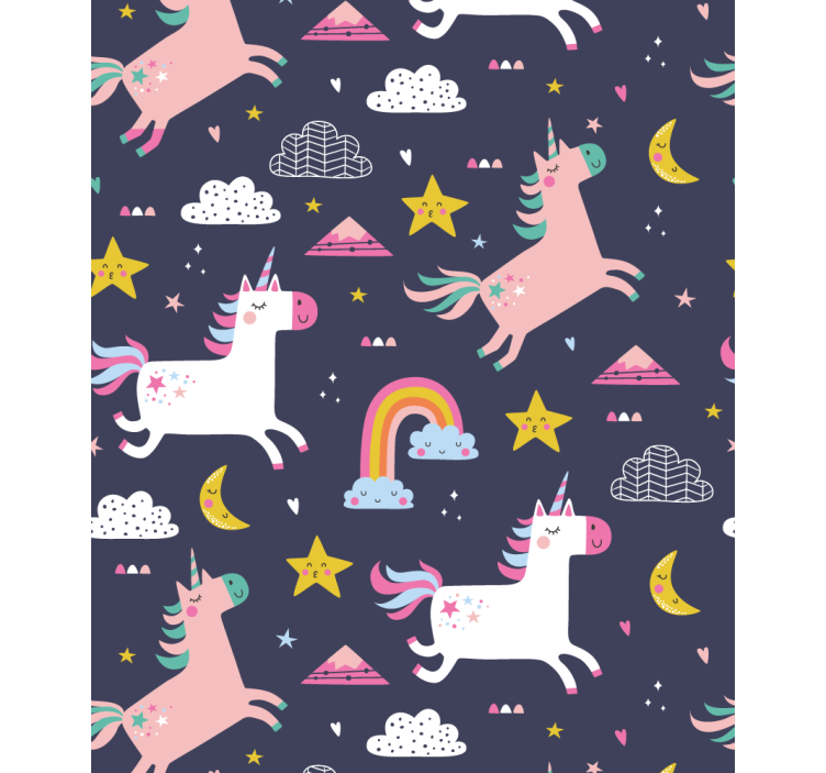 Tenda a rullo cameretta unicorni e stelle - TenStickers