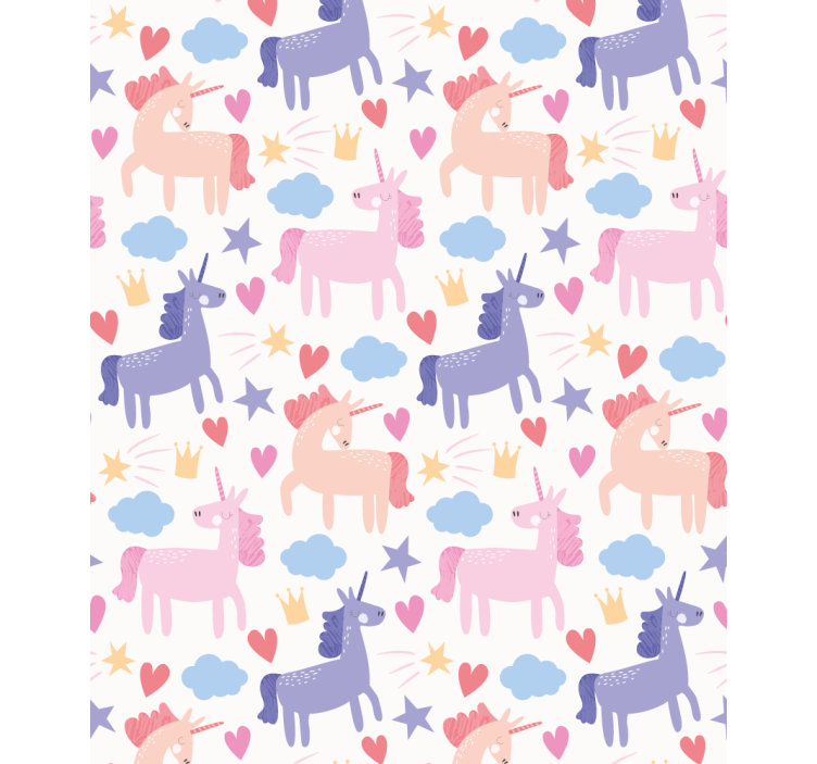 Tende a rullo Bambini Unicorno con cuori e stelle - TenStickers