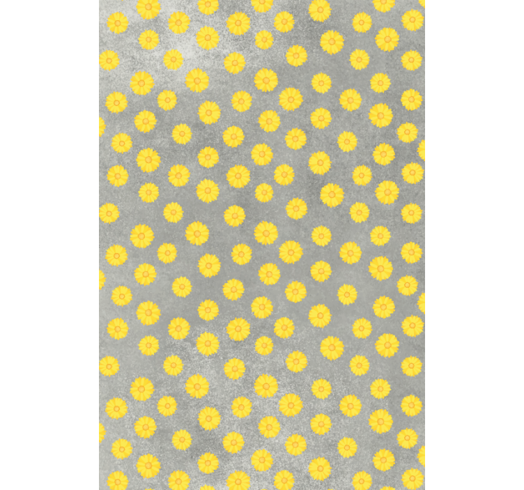Tenda a rullo fiori e piante modello grigio e giallo - TenStickers