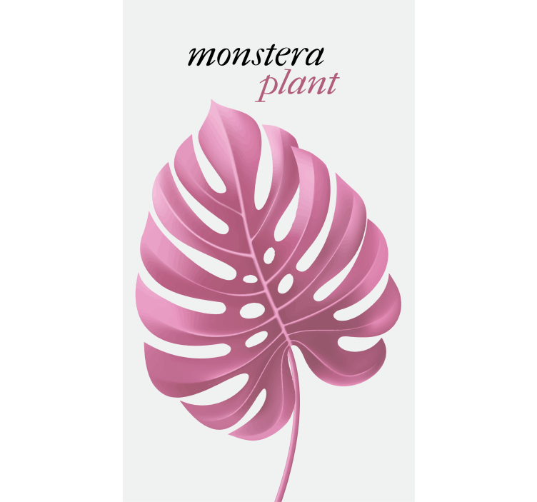 Tenda a rullo fiori e piante pianta di monstera rosa - TenStickers