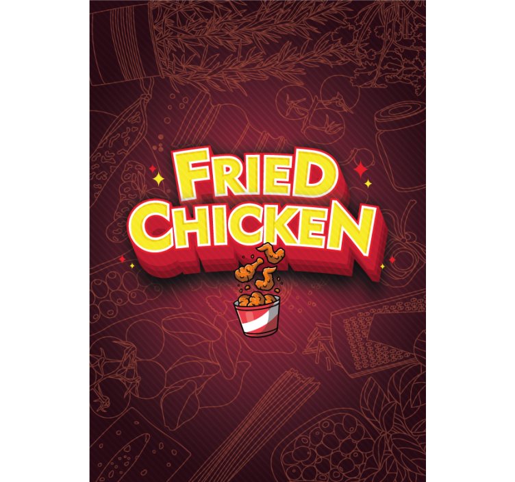 Tenda a rullo frasi delizia di pollo fritto - TenStickers
