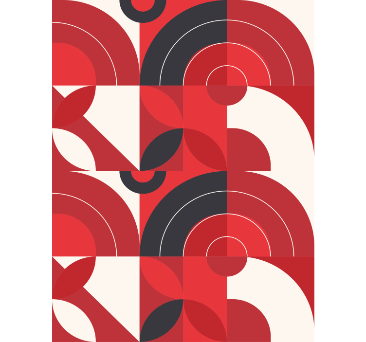 Tenda a rullo moderna cerchi rossi geometrici - TenStickers