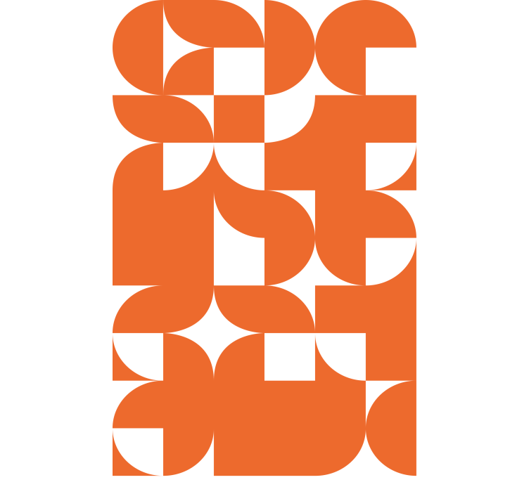 Tenda a rullo moderna motivi geometrici arancioni - TenStickers