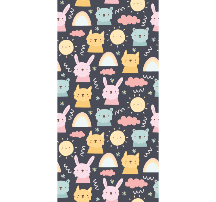 Tenda a rullo divertente modello di animali giocosi - TenStickers