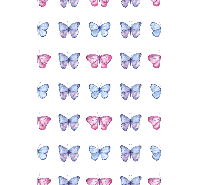 Tenda a rullo farfalle ali blu e rosa - TenStickers