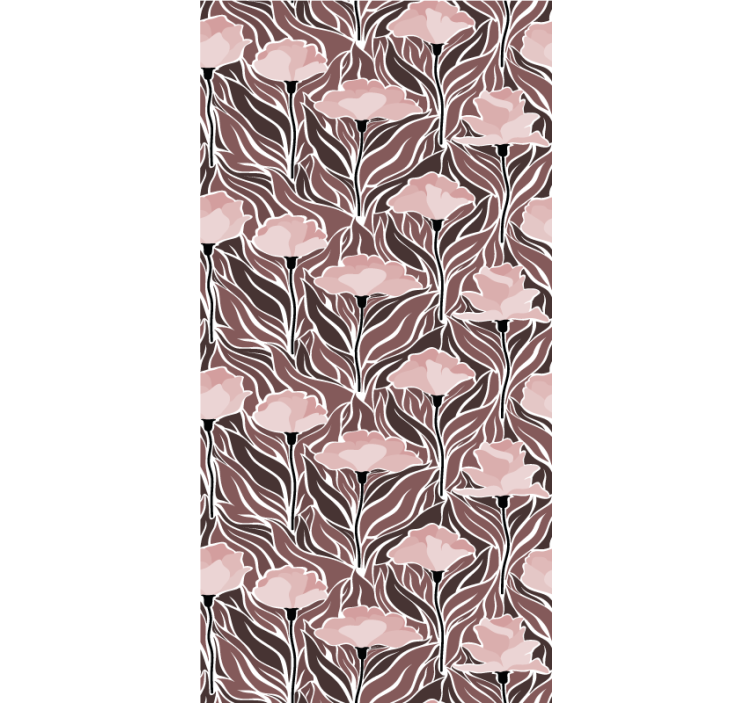 Tenda a rullo fiori eleganti motivi beige - TenStickers