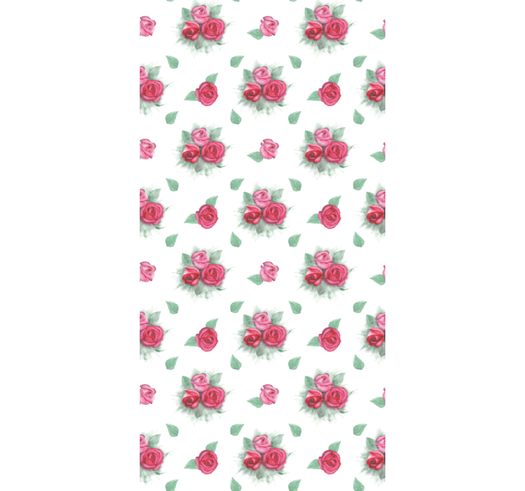 Tenda a rullo fiori e piante rose con foglie - TenStickers